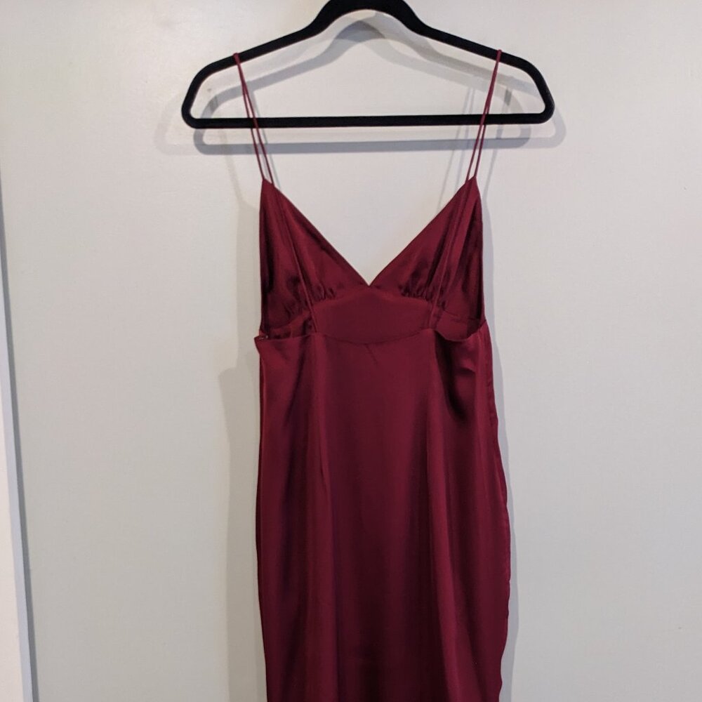 Fame and Partners, Elegant Burgundy Slip Dress